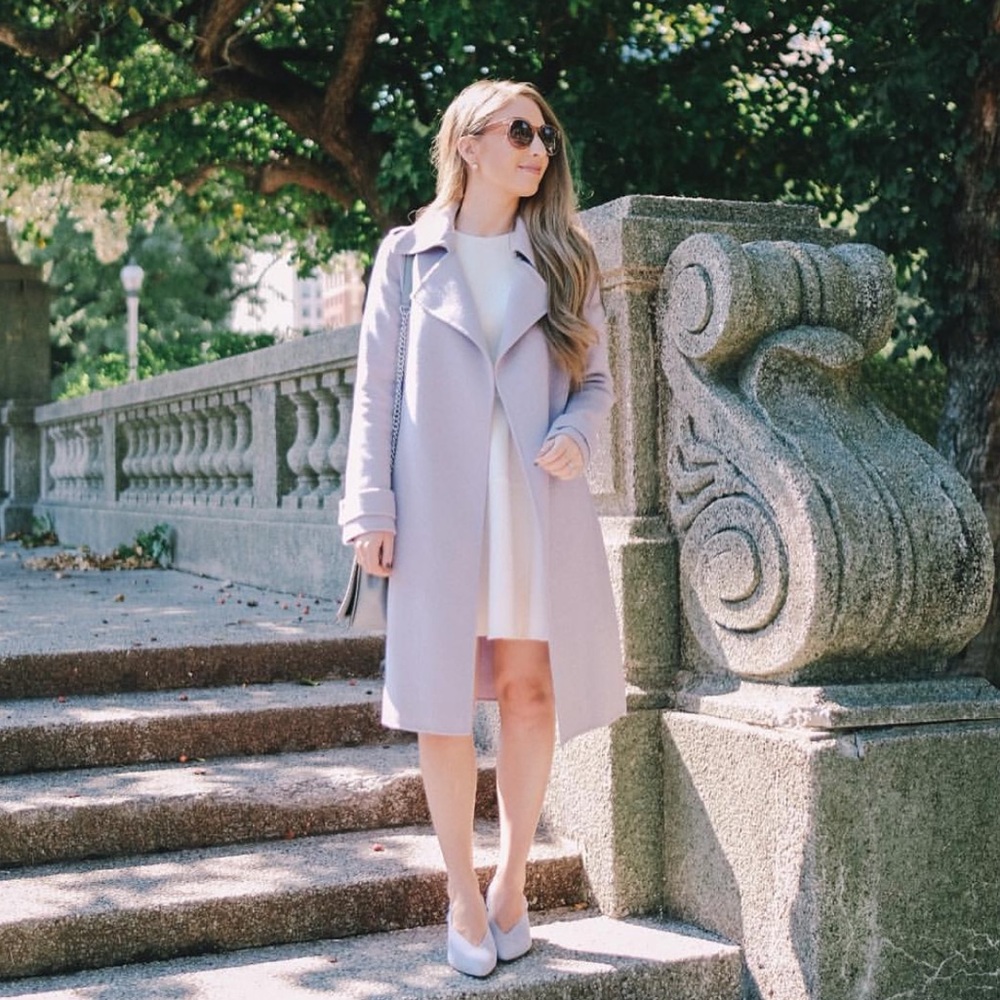 Lilac Wool Blend Wrap Front Coat